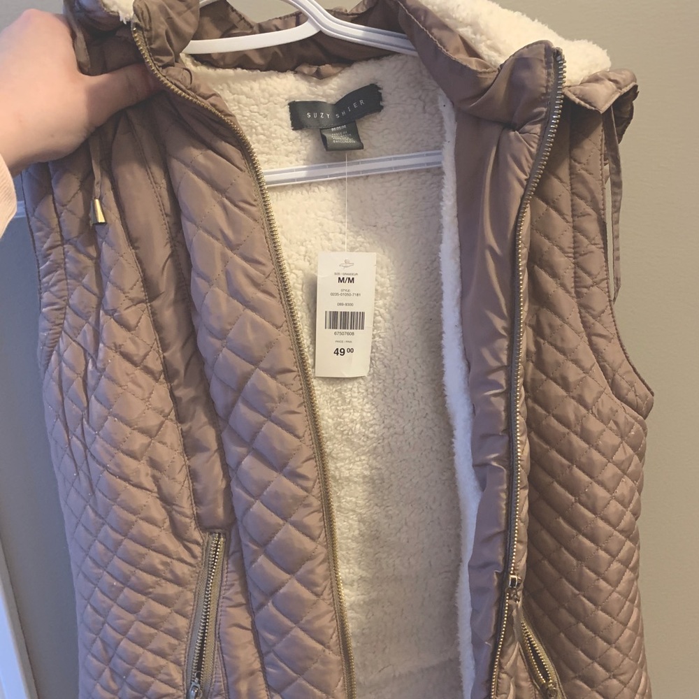 🧸Tan Waffled Sherpa Vest 🧸